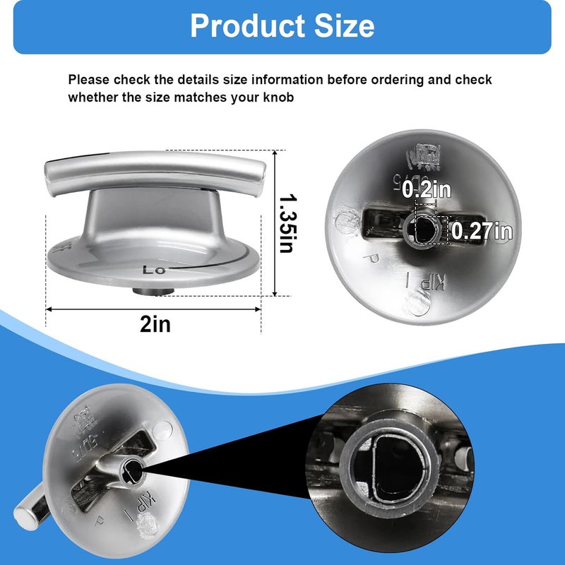 Gesleben Upgrade 7733P410-60 Surface Burner Knobs Compatible with May-tag/Jenn-Air/Kitchen-Aid/Whirlpool Gas Cooktop Stove, Control Knob Replacement Part 74007733, AP5668987, PS2375871, AP6011505-6 Pack - Image 3